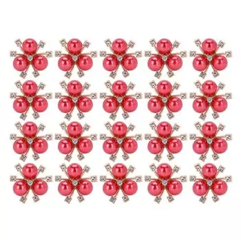 20 шт. жемчужные цветочные стразы DIY брошь-манжета для одежды модные ювелирные изделия аксессуары красный красный
