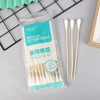20 шт. женские косметические ватные палочки с большой головкой, деревянные палочки для чистки носа и ушей, гигиена здоровья 20 см Onesize