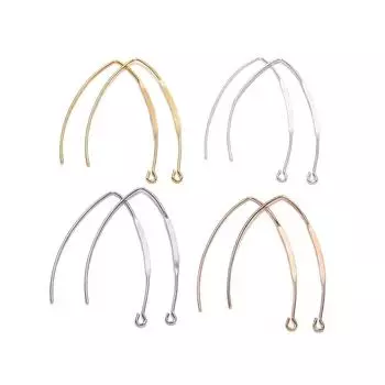20 шт., золотые, родиевые, медные, французские V-образные крючки для сережек, фурнитура, ушной крючок, проволочные настройки, базовые настройки для изготовления ювелирных изделий