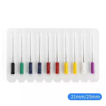 20 шт., зубная протяжка с колючками для ручного использования, зубная протяжка для нерва, файл для корневых каналов зубов 21mm