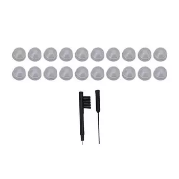 20 шт. звукопоглощающих куполов 12 мм, прозрачные двухслойные закрытые звукопоглощающие насадки с очистителем вентиляционных отверстий и моющим средством