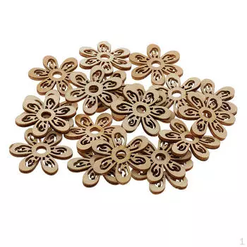 20 штук необработанного дерева в форме полого цветка деревянные свадебные украшения 35 мм