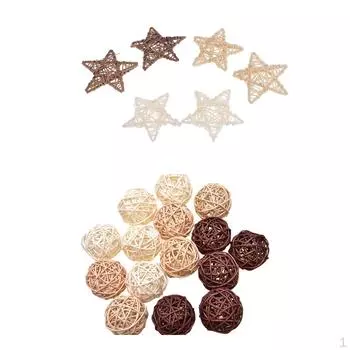 20 штук плетеные шарики из ротанга со звездами, декоративные наполнители для ваз, украшение