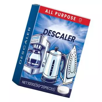20 штук салфеток для удаления накипи из кофеварки, средство для удаления накипи из бытовой техники, чистящие таблетки для удаления пятен и известкового налета