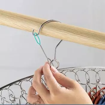 20 штырей из нержавеющей стали для сушки одежды, ветрозащитная вешалка для одежды, зажимы для носков, вешалка для белья, держатель для носков серебряный