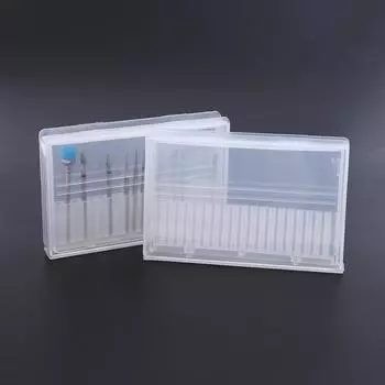 20 слотов пустой ящик для хранения сверл для ногтей прозрачный акриловый дисплей коробка фрезы контейнер аксессуары инструмент