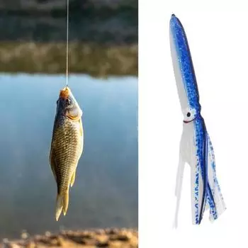 20 см/15 г пластиковая приманка для кальмара, реалистичная светящаяся блестка, дизайн, приманка для осьминога, рыболовный инструмент розовый