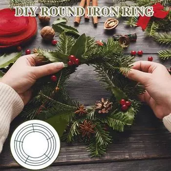 20 см/25 см металлический обруч венок каркас проволочное кольцо держатель для цветочной гирлянды DIY принадлежности для изготовления венков для фестиваля свадебной вечеринки 20cm 1pc зелёный