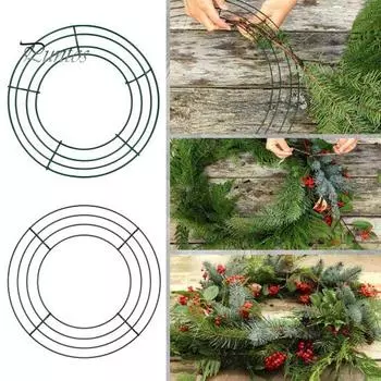 20 см/25 см металлический обруч венок каркас проволочное кольцо держатель для цветочной гирлянды DIY принадлежности для изготовления венков для фестиваля свадебной вечеринки 20cm 1pc чёрный