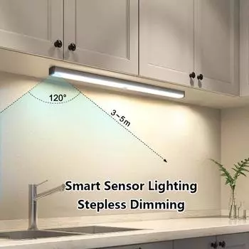 20 см/30 см PIR датчик движения, беспроводной светодиодный ночник, USB перезаряжаемый шкаф, кухонный шкаф, коридор, лестница, ночник синий