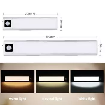 20 см 40 см светодиодный датчик движения для шкафа USB перезаряжаемый подсветка для шкафа беспроводной ночник для шкафа с магнитом