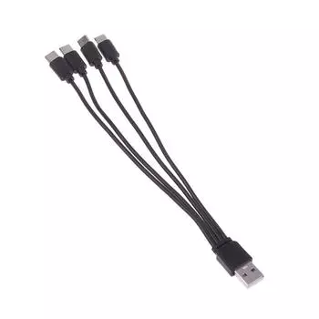 20 см 4 в 1 USB C зарядный кабель 4 порта USB разветвитель зарядный кабель разъем типа C для мобильных телефонов смартфонов планшетов чёрный
