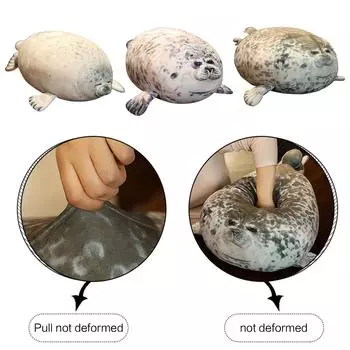 20 см Angry Blob Seal Подушка Chubby 3D Новинка Морской лев Плюшевые подарки для детей Кукла для девочек Мягкая глотка J1R2 grey-20cm