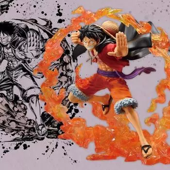 20 см аниме одна деталь дуэль памяти Луффи фигурка фигурка статуя фигурка Коллекционная модель куклы игрушки ПВХ украшения подарок чёрный