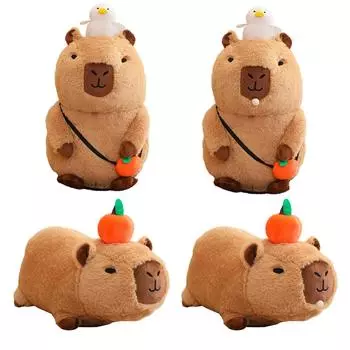 20 см аниме пушистая игрушка симуляция капибара детские игрушки для мальчиков девочек AU Lying down squeaking