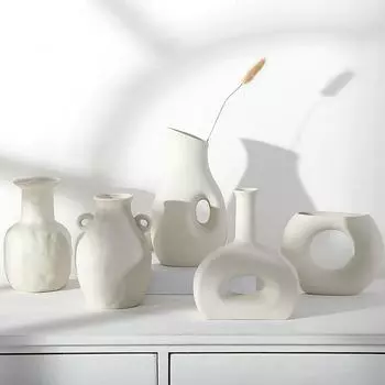 20 см белая керамическая ваза для цветов, центральный элемент стола, украшение для дома, минимализм, ваза, гидропонный контейнер, горшок