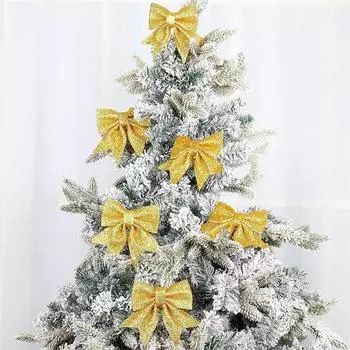 20 см большие банты для рождественской елки банты украшения подарок вечеринка рождественские украшения рождественские праздничные украшения для дома и улицы золотой