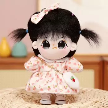 20 см хлопковая плюшевая кукла девочка знаменитость кукла подарок для девочек с одеждой и сумками 20cm (no skeleton)