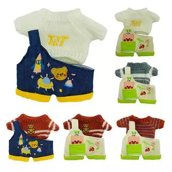 20 см хлопковый комбинезон для кукол из мультфильмов, сменный наряд для плюшевых кукол, аксессуары для игрового домика, мини-одежда 1