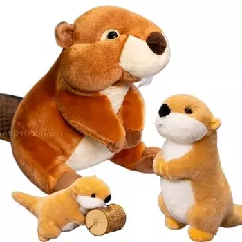 20 см имитация дикого животного бобра плюшевая кукла реалистичный милый сурок бобер плюшевая игрушка домашний декор подарок для мальчиков и девочек about 20cm