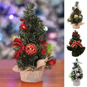 20 СМ Имитация Мини Рождественской Елки Золотой Цветок Маленький Шар Декор Красочная Рождественская Елка Украшение Домашней Вечеринки Подарок
