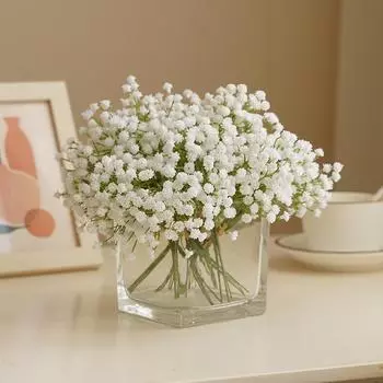 20 см Искусственные цветы Babys Breath Белые искусственные цветы DIY Цветочные букеты Украшения Офис Вечеринка Свадьба Домашнее украшение 12 branches