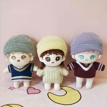 20 см комплект хлопкового кукольного свитера, трикотаж, плюшевая игрушка, аксессуары для кукольной одежды, смена «сделай сам» с праздничными подарками, детские игрушки, игровой домик