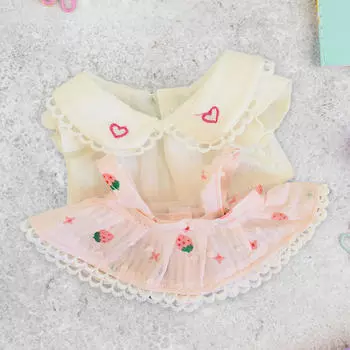 20 см Кукольная одежда Милая плюшевая игрушка Наряд Стильные аксессуары Фото реквизит Костюмы розовый