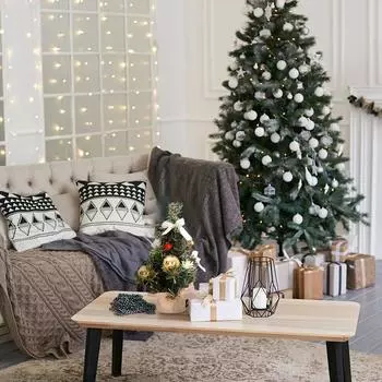 20 см мини настольная мешковина основа рождественская елка мода фестиваль вечеринка украшение для спальни As Shown