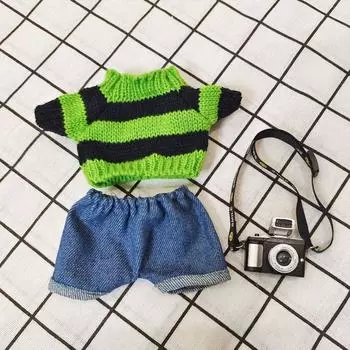 20 см Мини-одежда для кукол, свитер, пальто, кукольная одежда, толстовки, шорты для кукол с набивным рисунком из хлопка, наряд для кукол-идолов, футболка, костюм