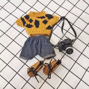 20 см Мини Одежда Модная Кукла Куртка Свитер Пальто Кукольная Одежда Толстовки Шорты Для Хлопка Набивной Кукольный Идол Наряд Футболка Костюм