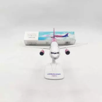 20 см Модель самолета Wizz Air A321 Игрушечный самолет A320 Neo Wizz Air Airlines Литой самолет Миниатюрная модель самолета Набор для сборки