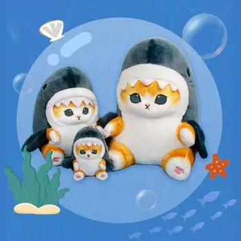 20 см Mofusand подлинная кукла-кошка-акула Miniso кукла подвеска милые забавные плюшевые игрушки подвесные украшения для рюкзака маленькие подарки для девочек