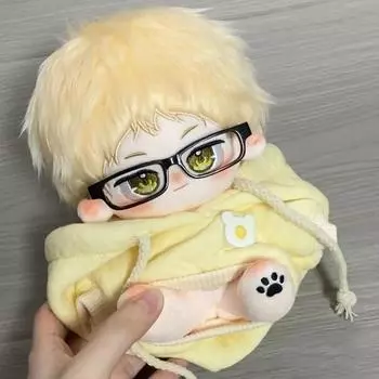 20 см мягкая анимационная кукла Haikyuu CuteTsukishima Kei, игрушки для детей и взрослых, коллекционное платье, плюшевые куклы-марионетки, подарок no skeleton