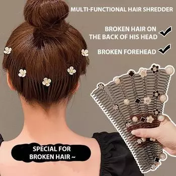 20 см невидимая заколка для волос головной убор темперамент цветок гребень для волос элегантный гребень для волос удлиненный страз сломанный волос заколка для волос пластик