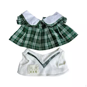 20 см плюшевая кукольная одежда, стильная, плюшевые аксессуары, фотореквизит платье и свитер жилет своими руками зелёный