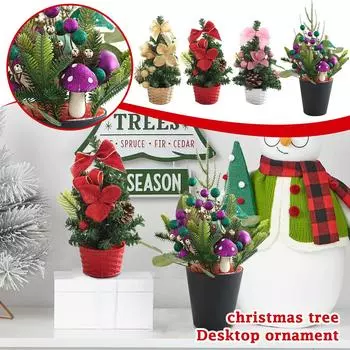 20 см Рождественская елка Настольное украшение Рождественская елка Маленький домашний рождественский венок Украшение Набор One Size розовый