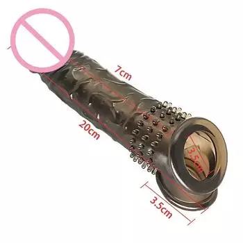 20 см рукав для увеличения пениса, утолщающий удлинитель пениса, многоразовый презерватив для задержки эякуляции, секс-игрушки для мужчин, игрушки для взрослых