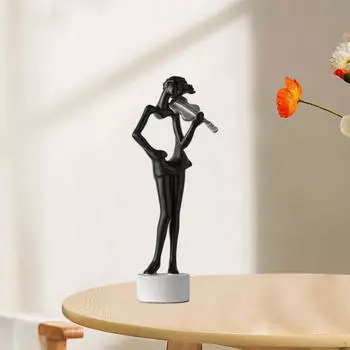 20 см скрипка музыкант статуэтка украшение стола ремесло музыкальный инструмент игрок миниатюра чёрный