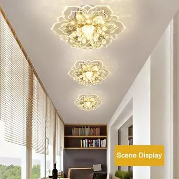 20 см светодиодный хрустальный потолочный светильник в форме цветка, современный потолочный светильник для прихожей, гостиной, спальни, кухни, коридора, прохода