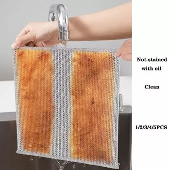 20 см тряпки для посуды из стальной проволоки, двухслойные антипригарные тряпки для утюга с маслом, кухонная кастрюля, тряпка для чистки посуды, тряпки для мытья посуды, тряпки для посуды 2PCS