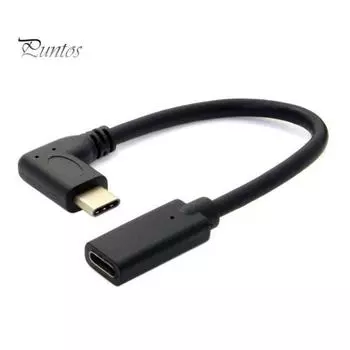 20 см USB 3.1 Тип C между мужчинами и женщинами, 90 градусов, прямоугольный удлинительный кабель для передачи данных