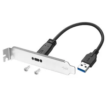 20 см USB A 3.0 папа на USB C мама материнская плата расширение адаптер линия с панелью крепления винт адаптер кабель 5 Гбит/с для настольного ПК