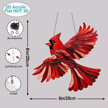 20 см, весенняя птица-кардинал, украшение для дома, 2D, акриловый поглотитель дневного света, декор для сада и дома, праздничный декор, женское вдохновение, подарки, декор для комнаты 20*20cm