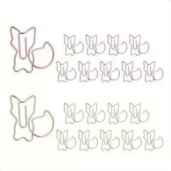 20 скрепок в форме белки, розовое золото и золото, забавные милые скрепки, закладки, забавные офисные принадлежности A