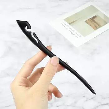 20 стилей черные палочки для волос из натурального сандалового дерева высокого качества, классическая китайская шпилька для волос для женщин, простые деревянные аксессуары для волос Hair Sticks