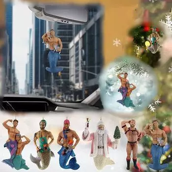 20 стилей украшения автомобиля мужская русалка забавные подарки подвесные поделки акриловый кулон рождественское украшение