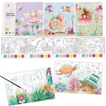 20 страниц краски с водой книги для активного отдыха креативная гуашь граффити рисунок картина для детей акварельная живопись художественные игрушки