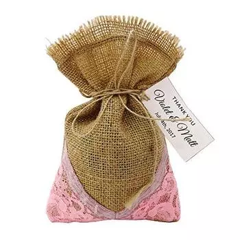 20 сумочек для вечеринок с завязками, деревенские свадебные мешочки из мешковины, маленькие джутовые мешочки с индивидуальными бирками 4 x6.5 4 X 6.5 коричневый