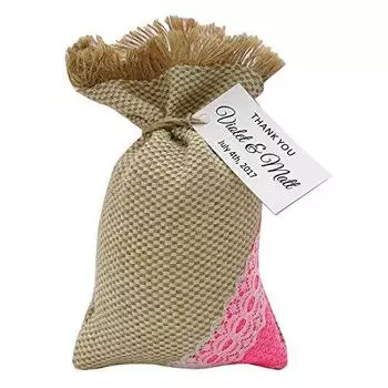 20 сумок для свадебных подарков с персонализированными бирками, атласные подарочные пакеты с завязками, маленькие печатные 20 Bags коричневый